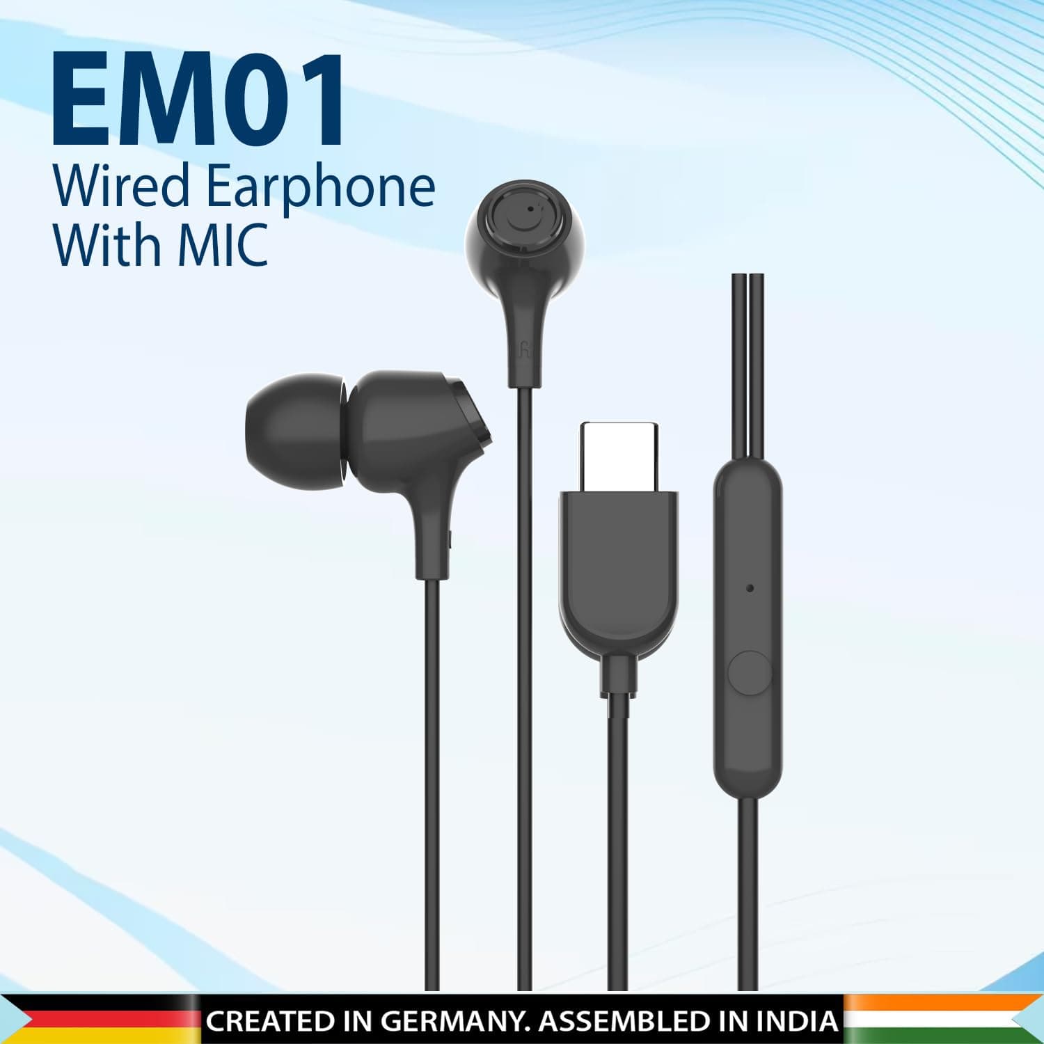 Black Punk EM01 Type-C Earphones (Blaupunkt EM01 NEO) on Amazon India