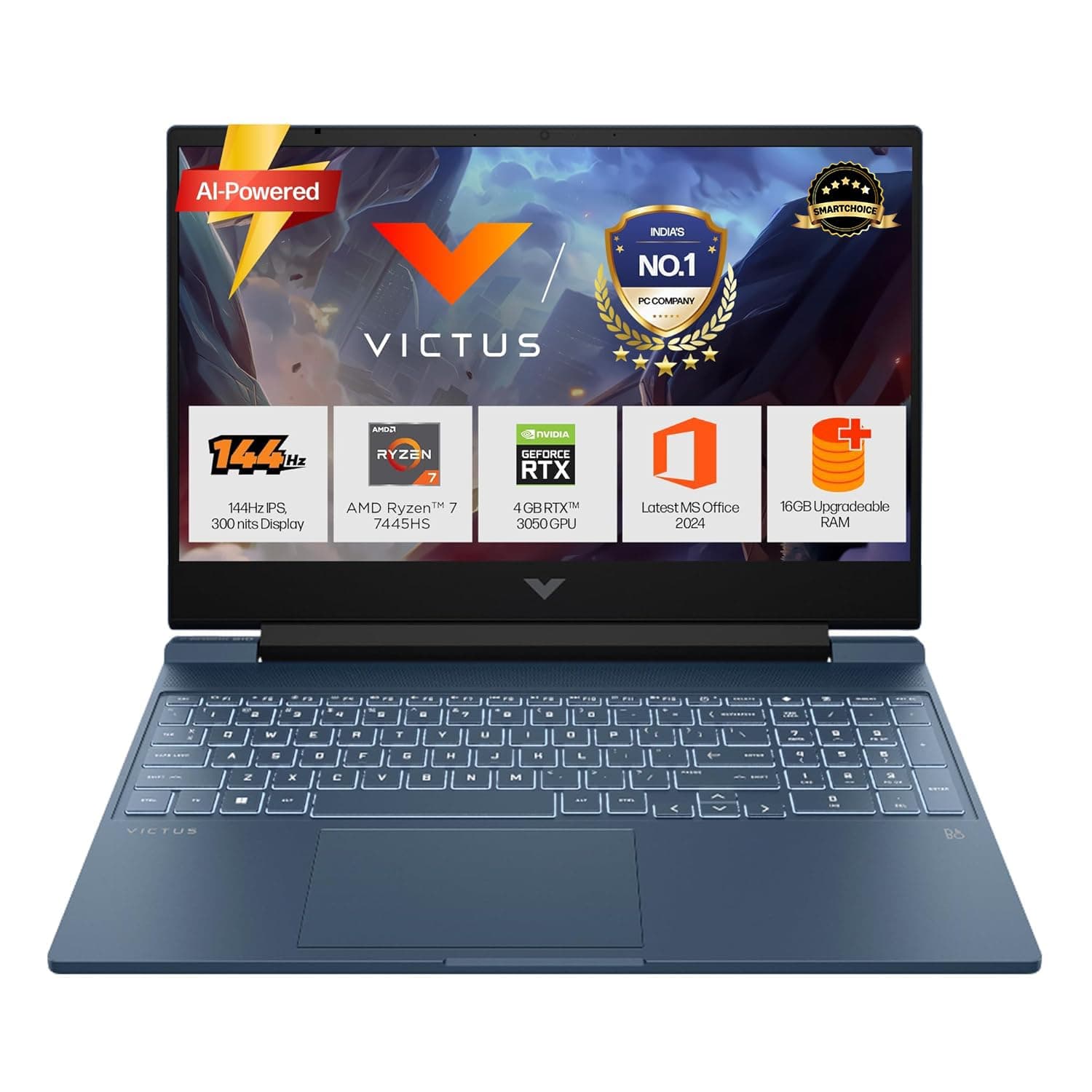 HP Victus Ryzen 7 Gaming Laptop (RTX 3050, 16GB, 512GB) on Amazon India