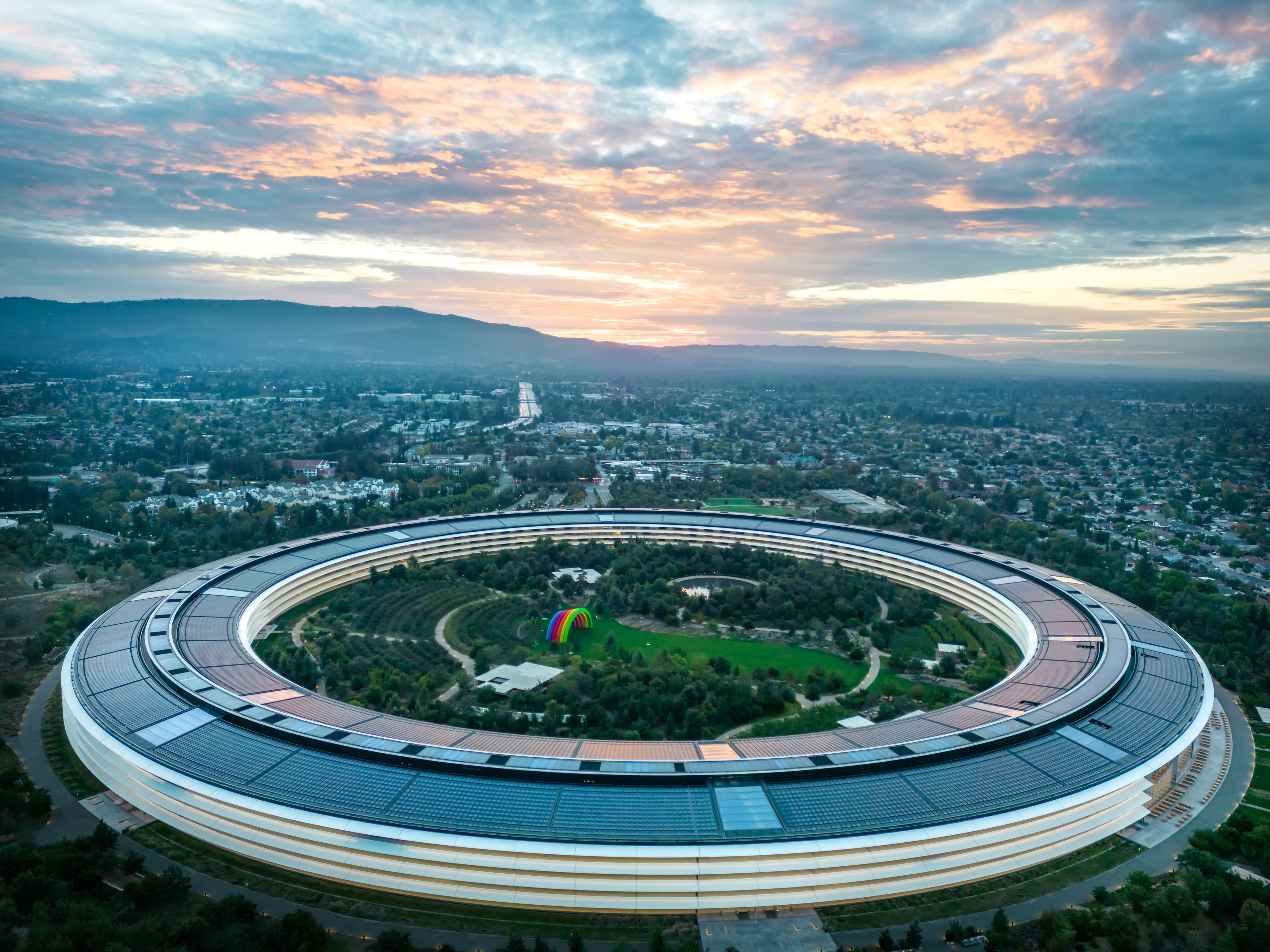 Apple Park, Apple's headquarters, as the company reclaims the world's-most-valuable-company title from Nvidia in July 2026