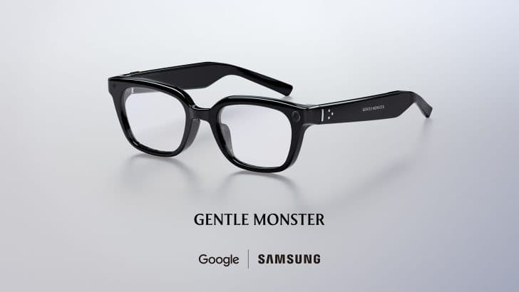 The Gentle Monster version of Samsung's Intelligent Eyewear — a bold black straight-topped frame
