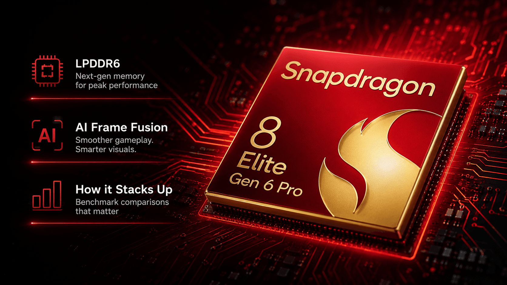 Snapdragon 8 Elite Gen 6 Pro specs 2026 — LPDDR6, AI Frame Fusion, and how it stacks up